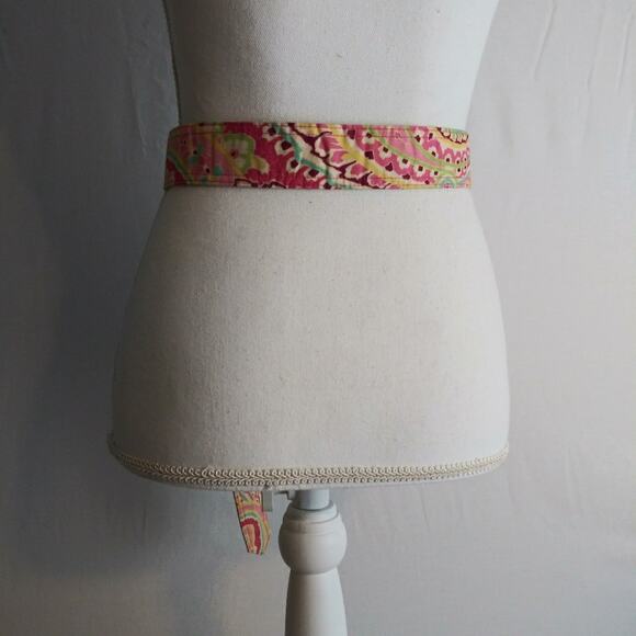 Vera Bradley quilted cloth belt One Size Yellow Pink - Picture 8 of 8